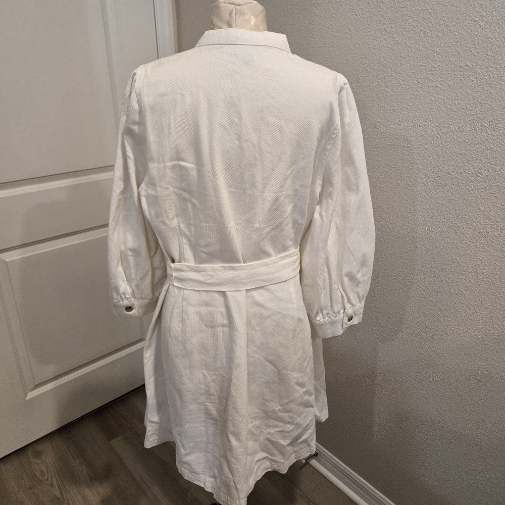 Who What Wear Puff Sleeve Cotton Denim Dress Size XXL - Picture 8 of 10